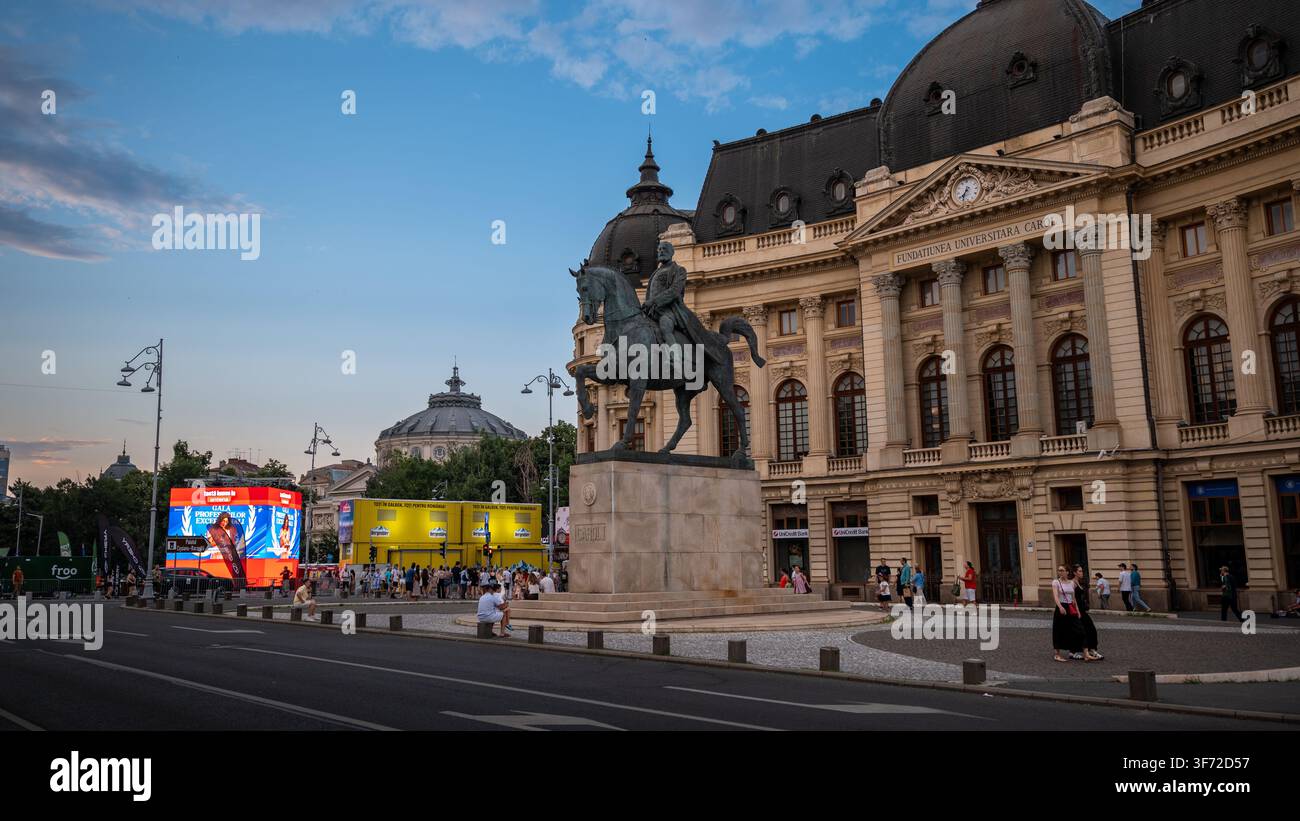 Bucarest, Romania, 09 agosto 2026 — Strade chiuse 2026, Centro storico della città Foto Stock