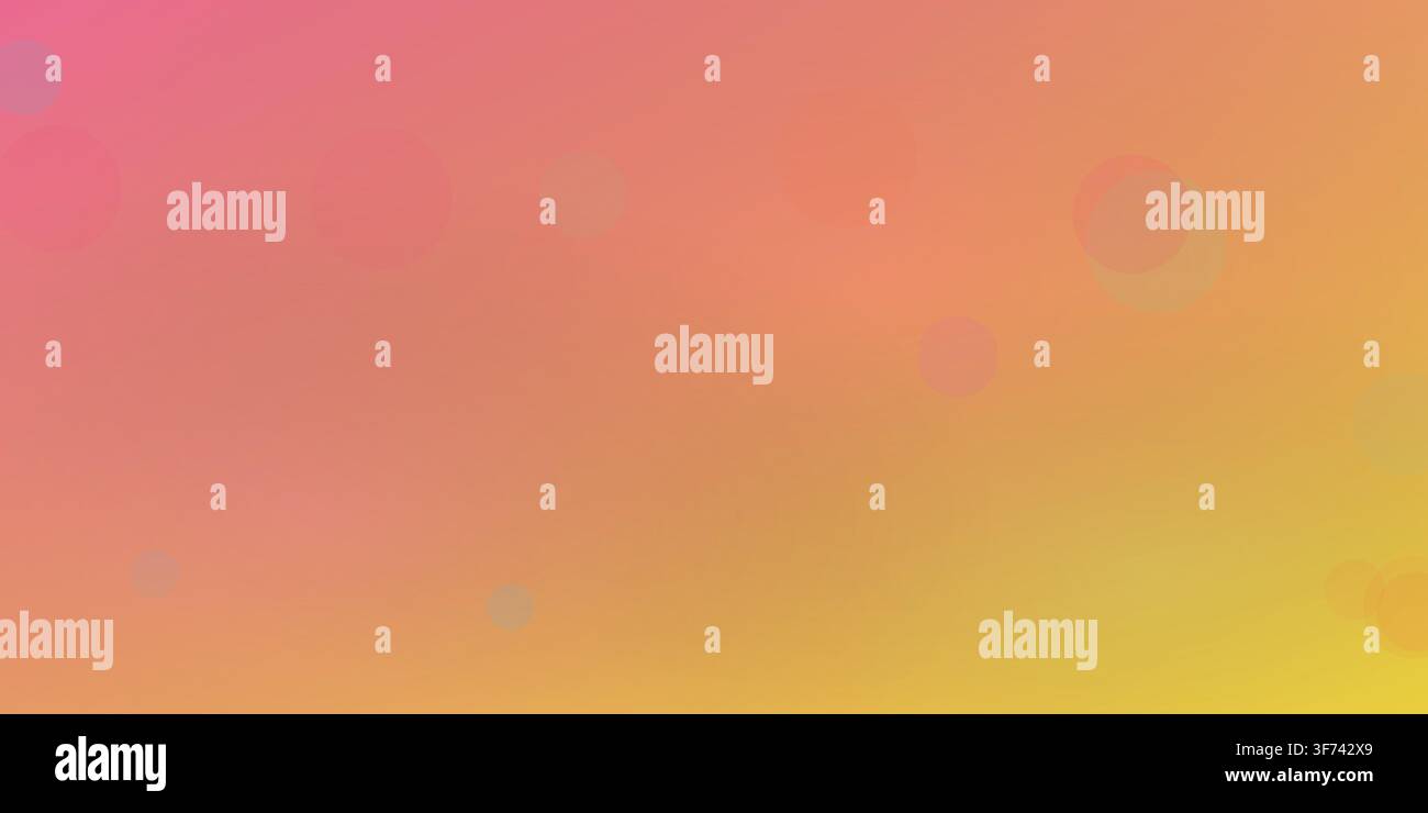 Sfondo astratto vibrante con sfumatura da rosa a giallo, cerchi di bokeh morbidi e bagliori di luce Illustrazione Vettoriale