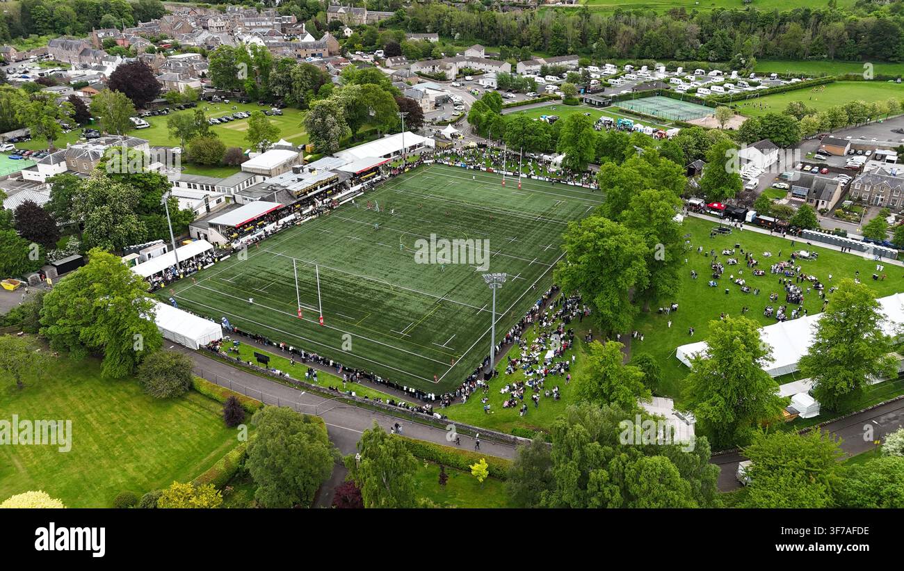 The Greenyards, Melrose - casa del Melrose Rugby Club. Foto Stock