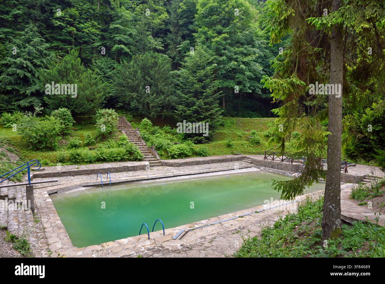 Visita il Villa Tadeusz Guesthouse con piscina e circondario boschivo vicino a Lanckorona nella Piccola Polonia Foto Stock
