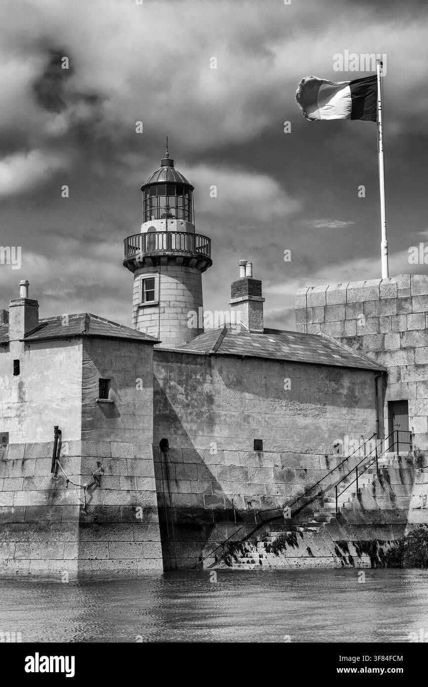 East Pier Lighthouse, Dun Laoghaire Harbour, County Dublin, Irlanda Foto Stock