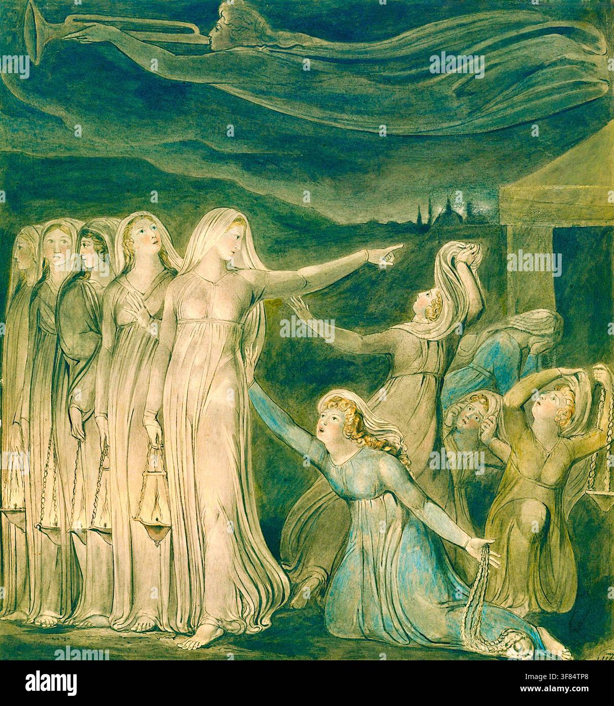 William Blake - La Parabola delle vergini sagge e stolte - 1799–1800 - Foto Stock