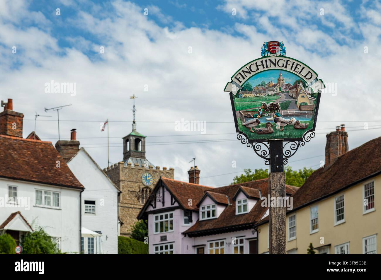 Villaggio di Finchingfield, Essex, Inghilterra. Foto Stock