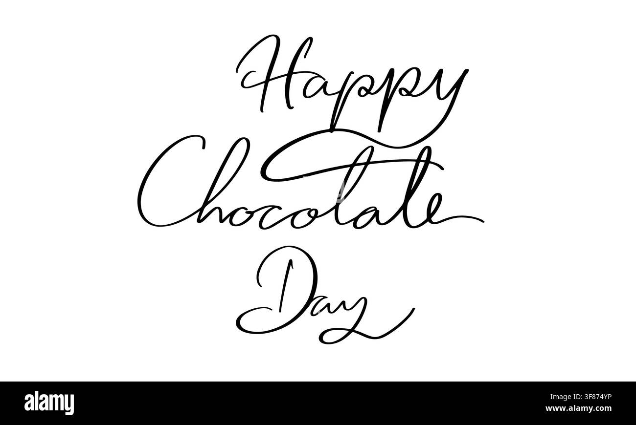 Testo « Giorno del cioccolato felice » calligrafia scritta a mano carattere nero oggetto icona giorno del cioccolato felice dolce delizioso caramella mese di luglio d Foto Stock