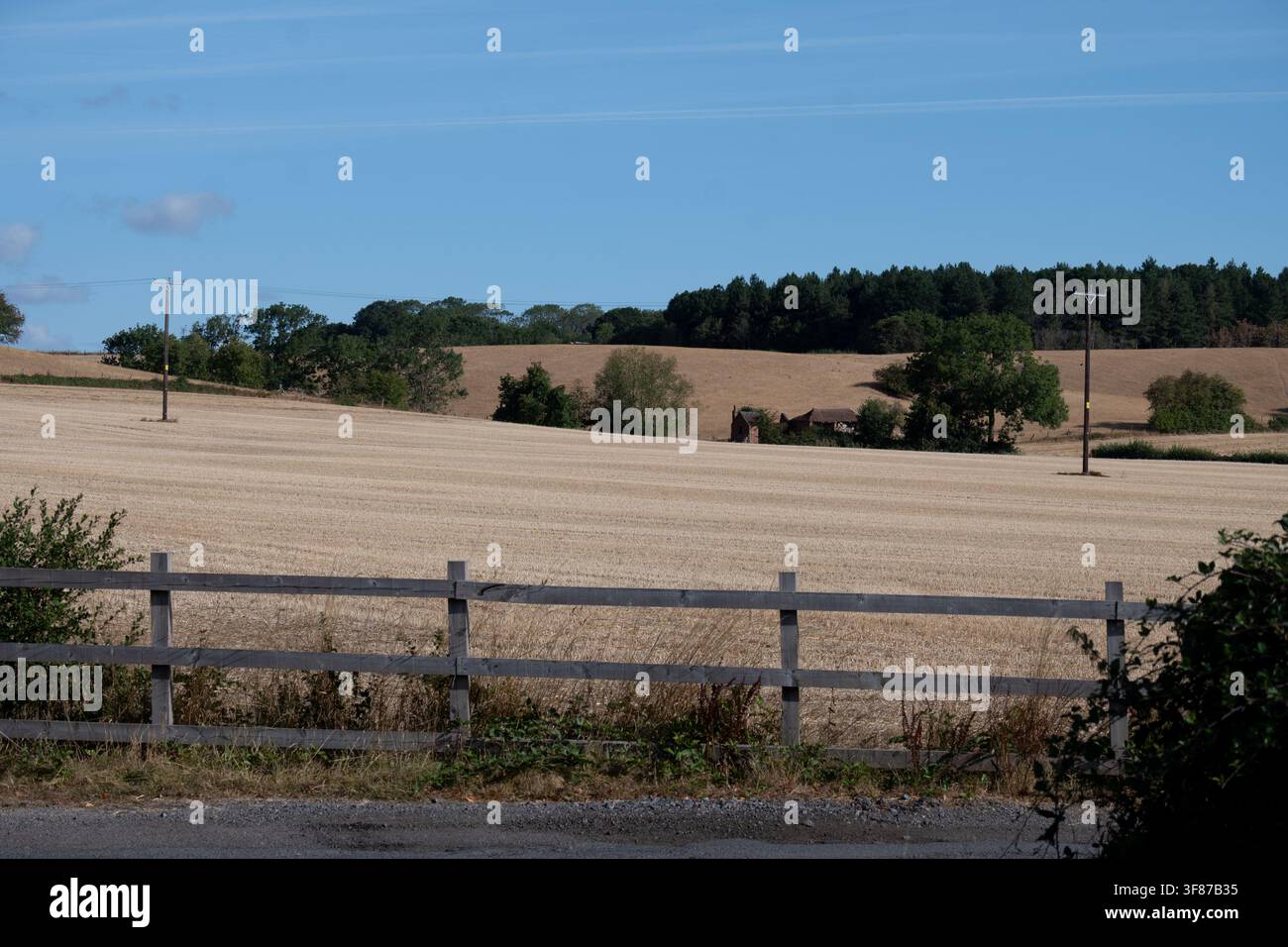 Terreni agricoli del Warwickshire durante l'ondata di caldo del 2026, Inghilterra, Regno Unito Foto Stock