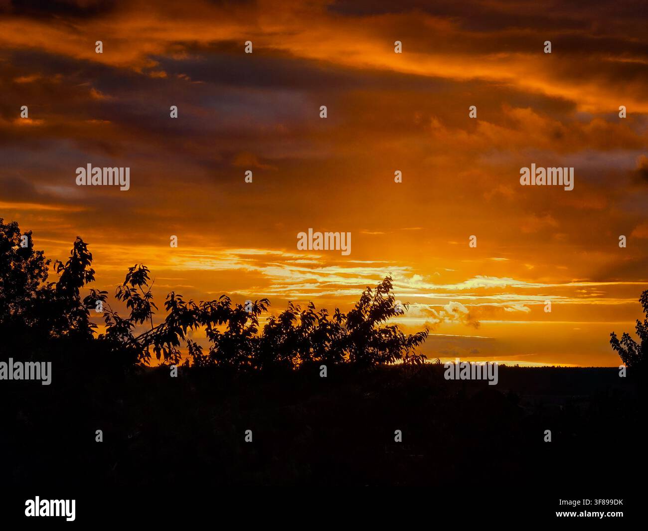 Tramonto di estate - Immagine stock catturata con smartphone