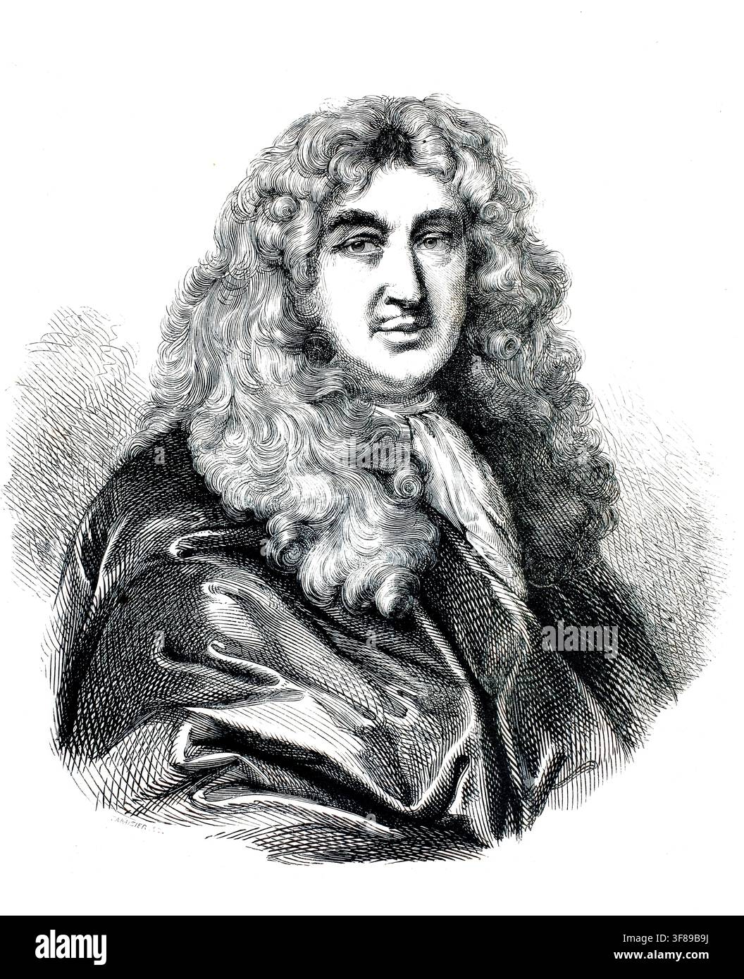"Robert Nanteuil (1623–1678) fu il più importante incisore, disegnatore e pittore di pastello francese del periodo barocco. Come incisore ufficiale della corte del re Luigi XIV, ha plasmato in modo significativo la memoria visiva della corte francese. Riproduzione autentica ad alta risoluzione di un originale del XIX secolo; la data esatta dell'opera sconosciuta. Storico." Foto Stock