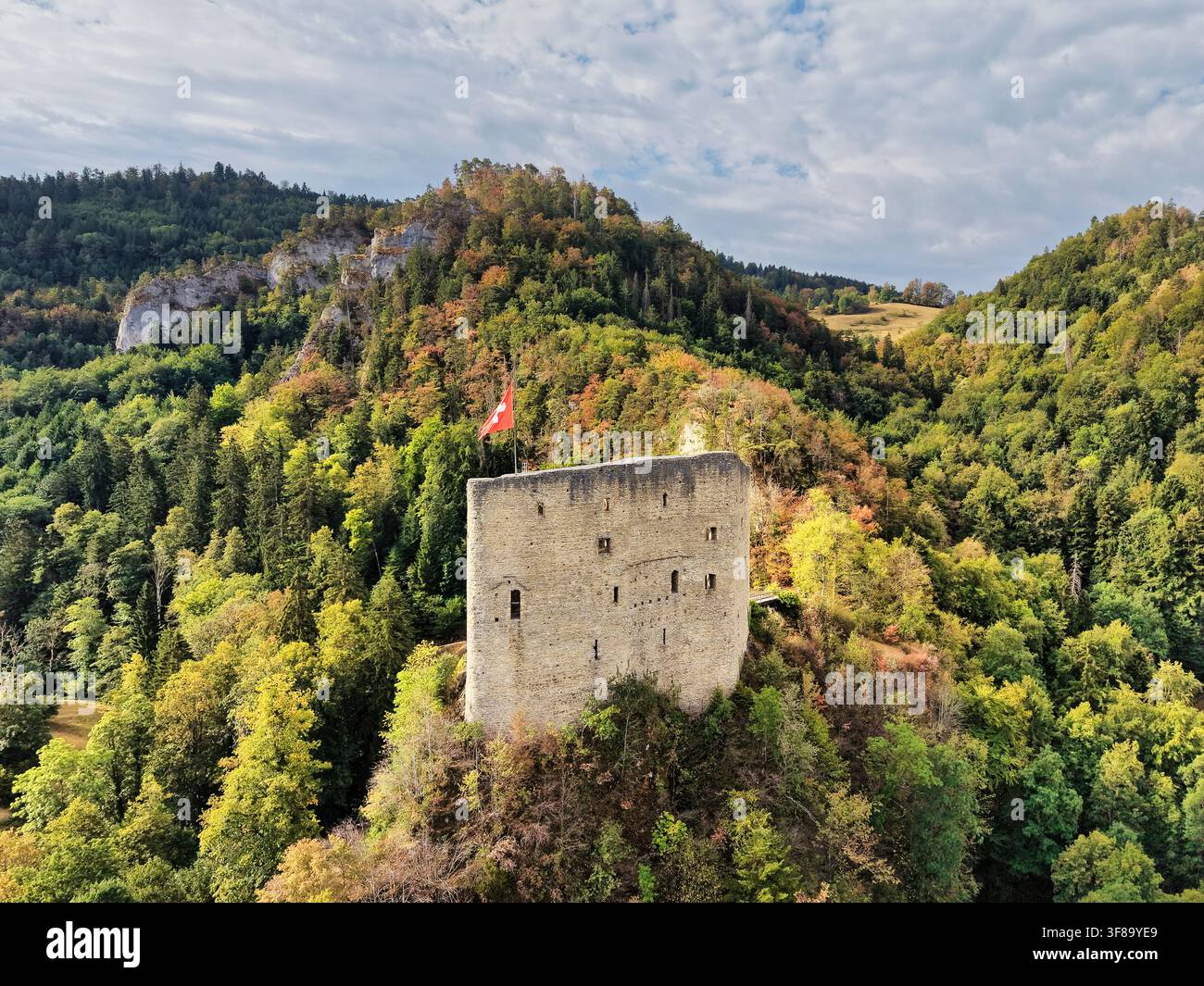 Svizzera, Zullwil, Zullwil SO, Soletta, Gilgenberg, rovine di Gilgenberg, Schwarzbubenland, Nunningen, Nunningen SO, Meltingen Foto Stock
