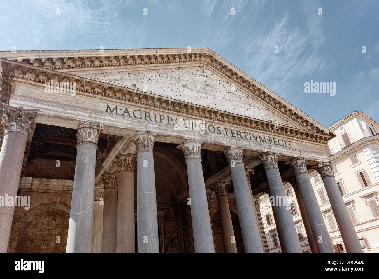 Antico tempio del Pantheon a Roma Foto Stock