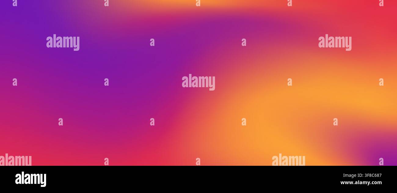 Sfondo UV sfumato viola giallo brillante con neon disco magenta vivace e sfondo alba. Sfumato rosa viola e giallo con colori astratti blu e rossi su sfondo olografico Illustrazione Vettoriale