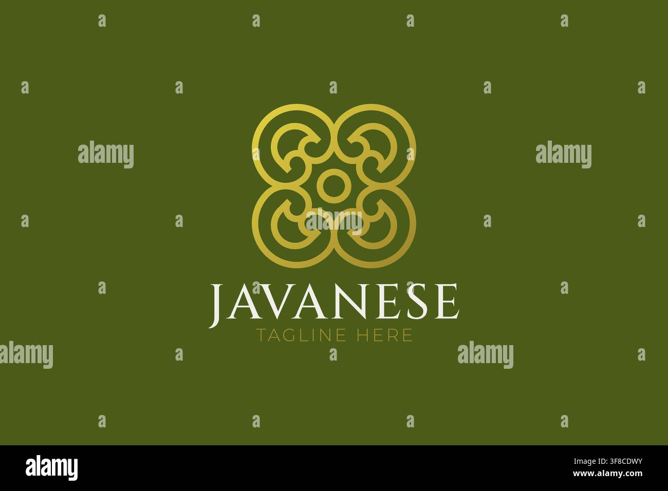 Illustrazione vettoriale di un logo ornamentale in batik etnico giavanese Illustrazione Vettoriale