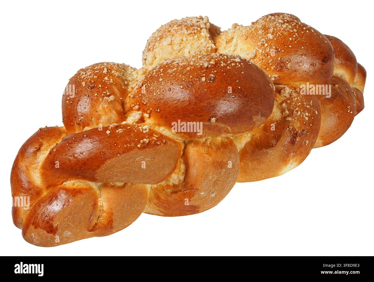 Challah bun isolati su sfondo bianco Foto Stock