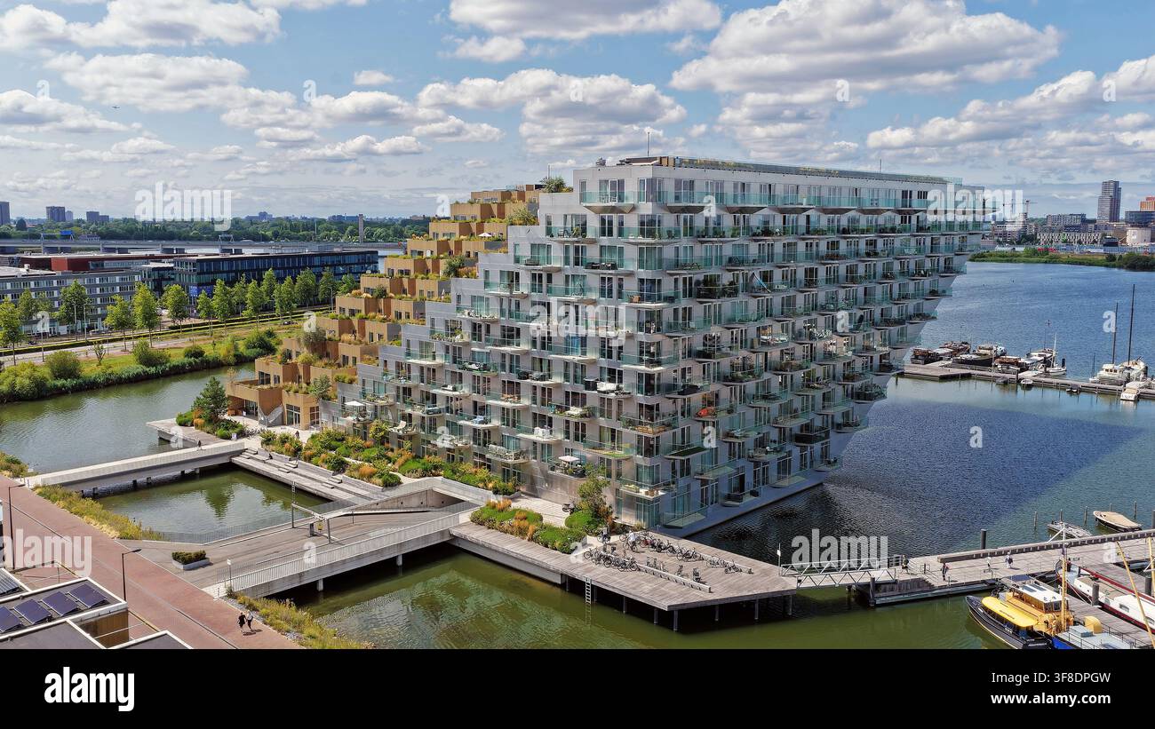 Vista aerea dello Sluishuis ad Amsterdam, nei Paesi Bassi Foto Stock