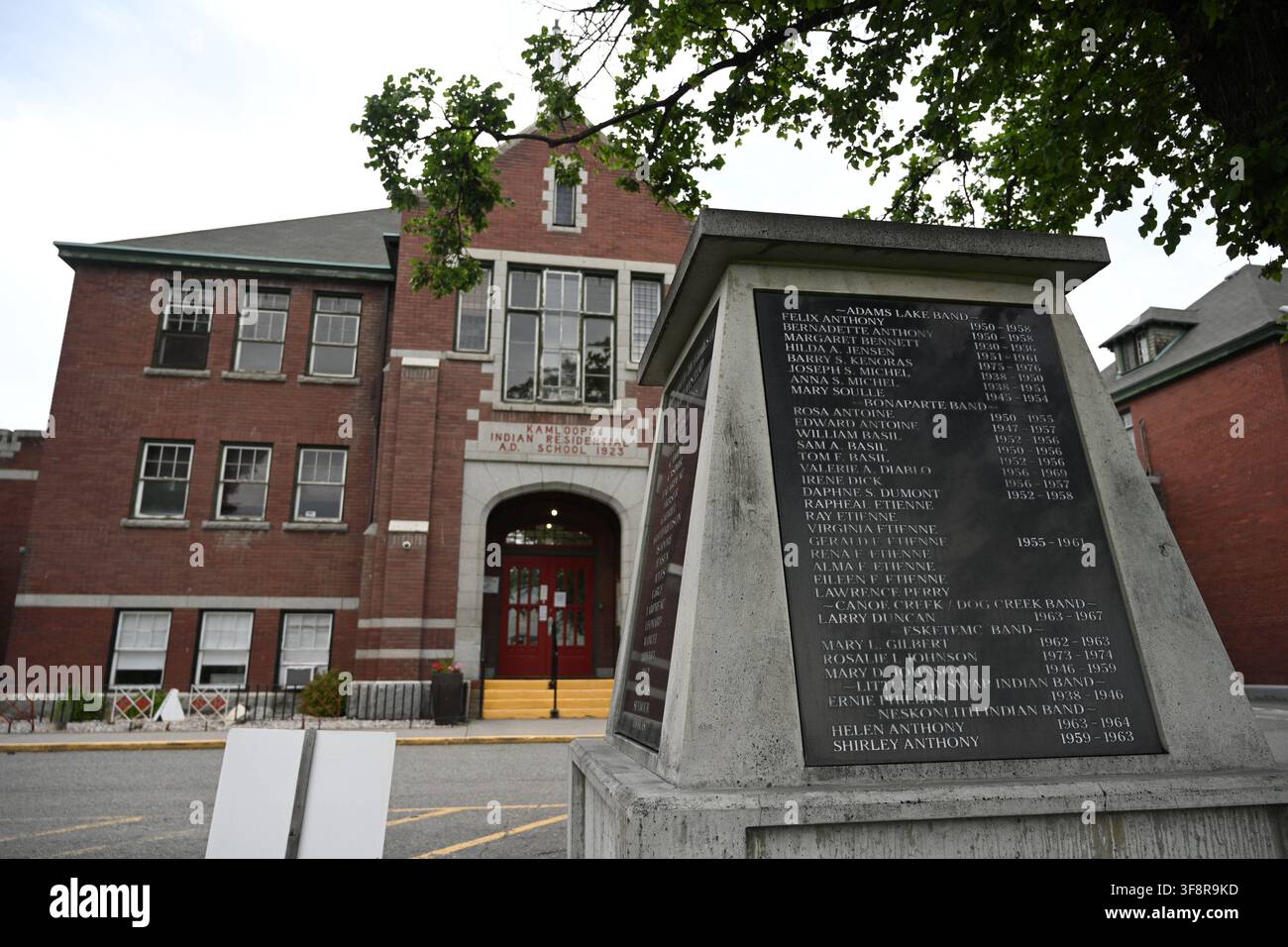 Kamloops, BC, Canada – 11 luglio 2026: Ex scuola residenziale indiana di Kamloops. Foto Stock