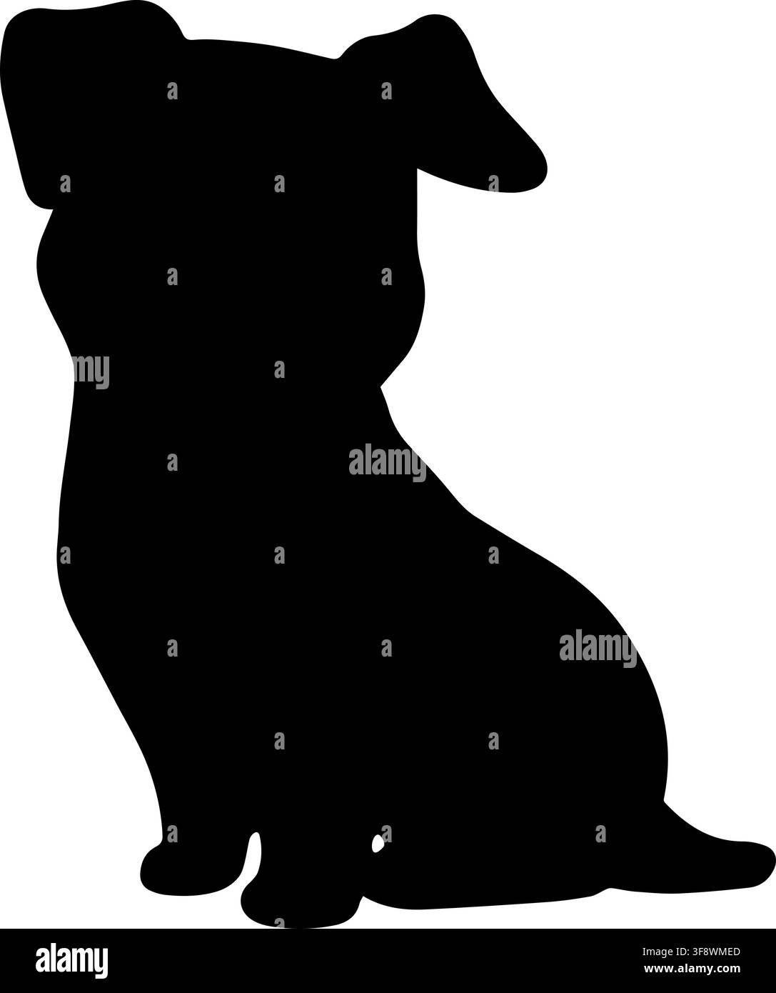Jack Russell Terrier seduto davanti in silhouette Illustrazione Vettoriale