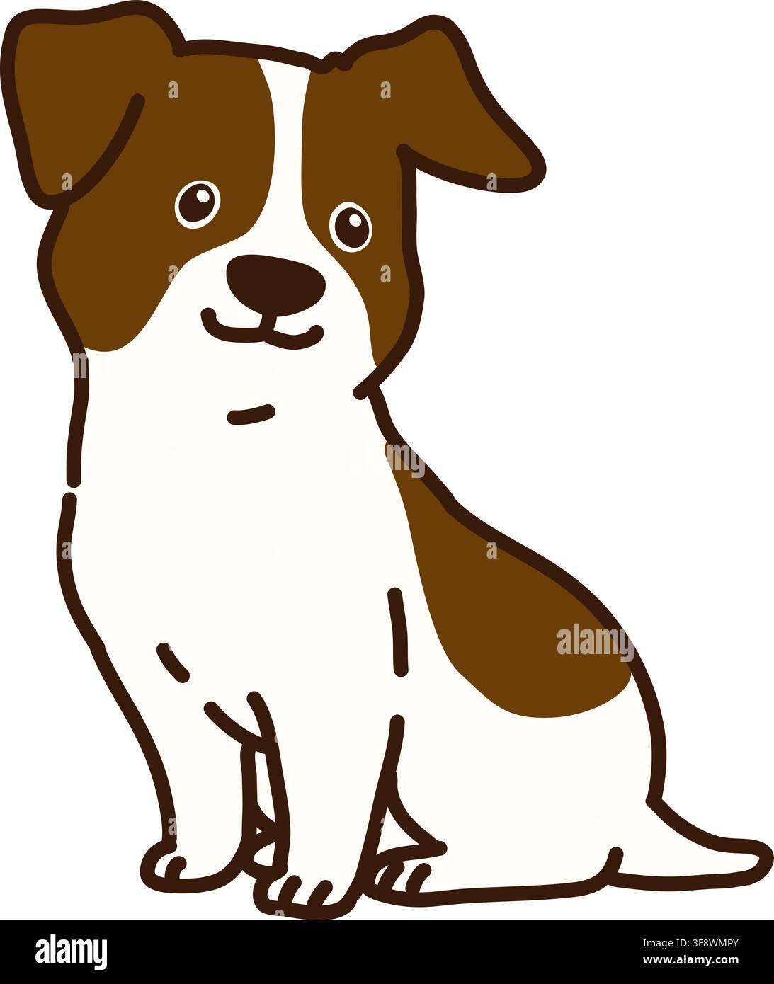 Cucciolo di Jack Russell Terrier seduto Illustrazione Vettoriale