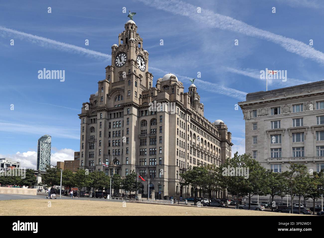 Royal Liver Building, Pier Head, Liverpool, Inghilterra, Regno Unito Foto Stock