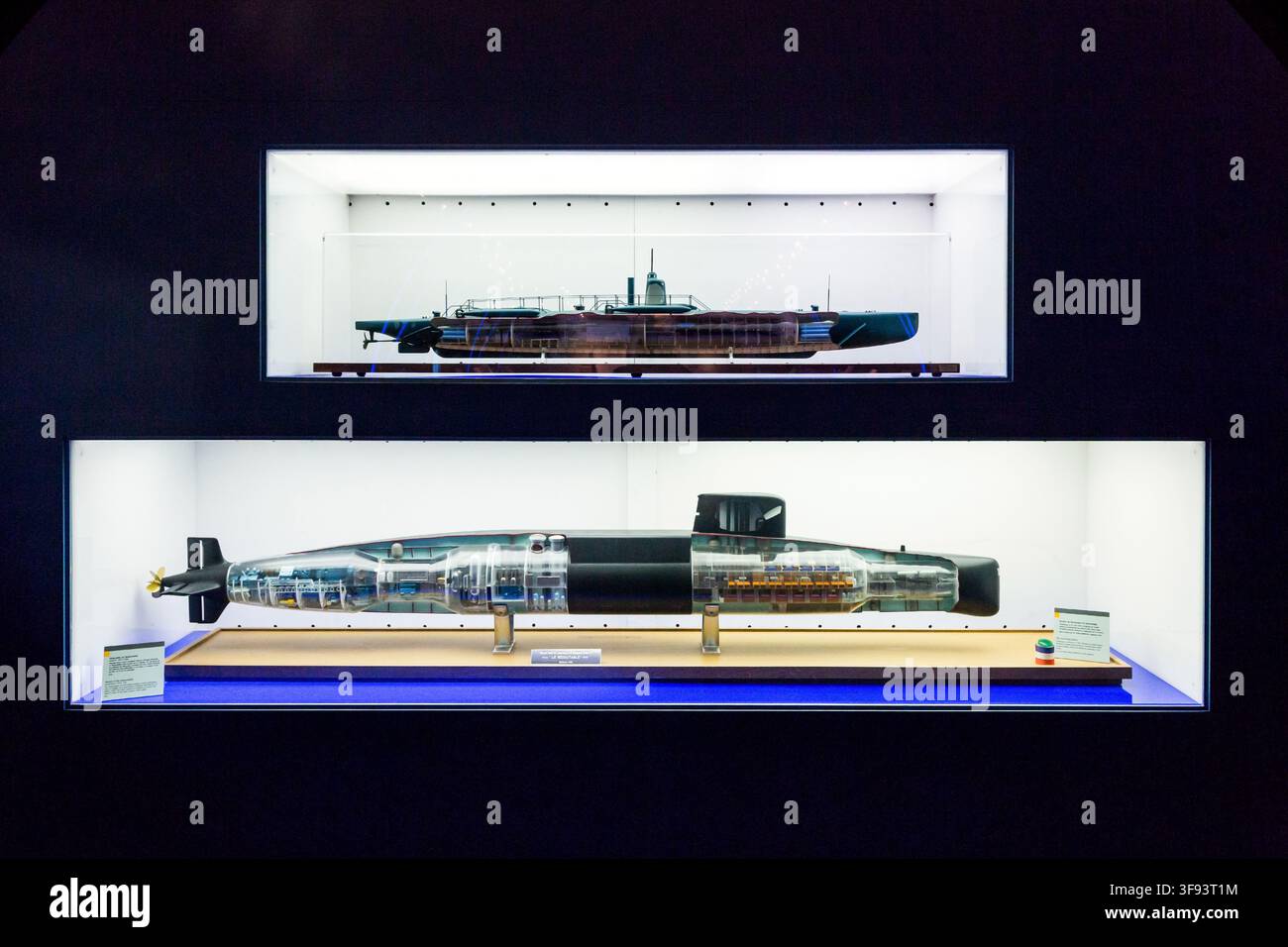 Francia, Normandia, Cherbourg, La CitÈ De La Mer, un modello in scala del sottomarino nucleare SSBN 'Le Redoutable' Foto Stock