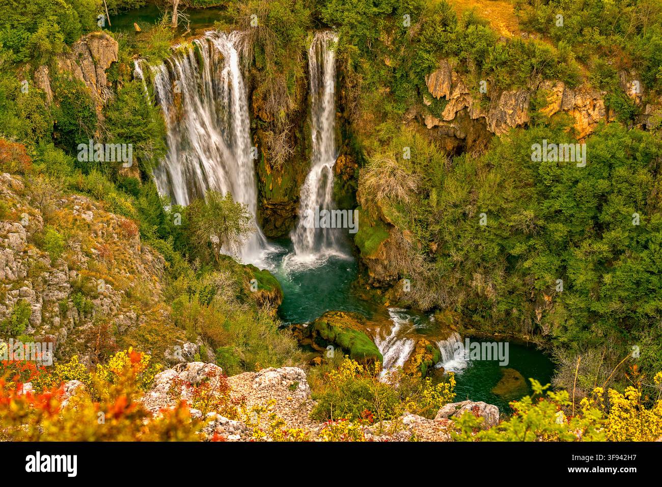 Dalmazia Croazia Parco nazionale di Krka - cascata Manojlovac Foto Stock