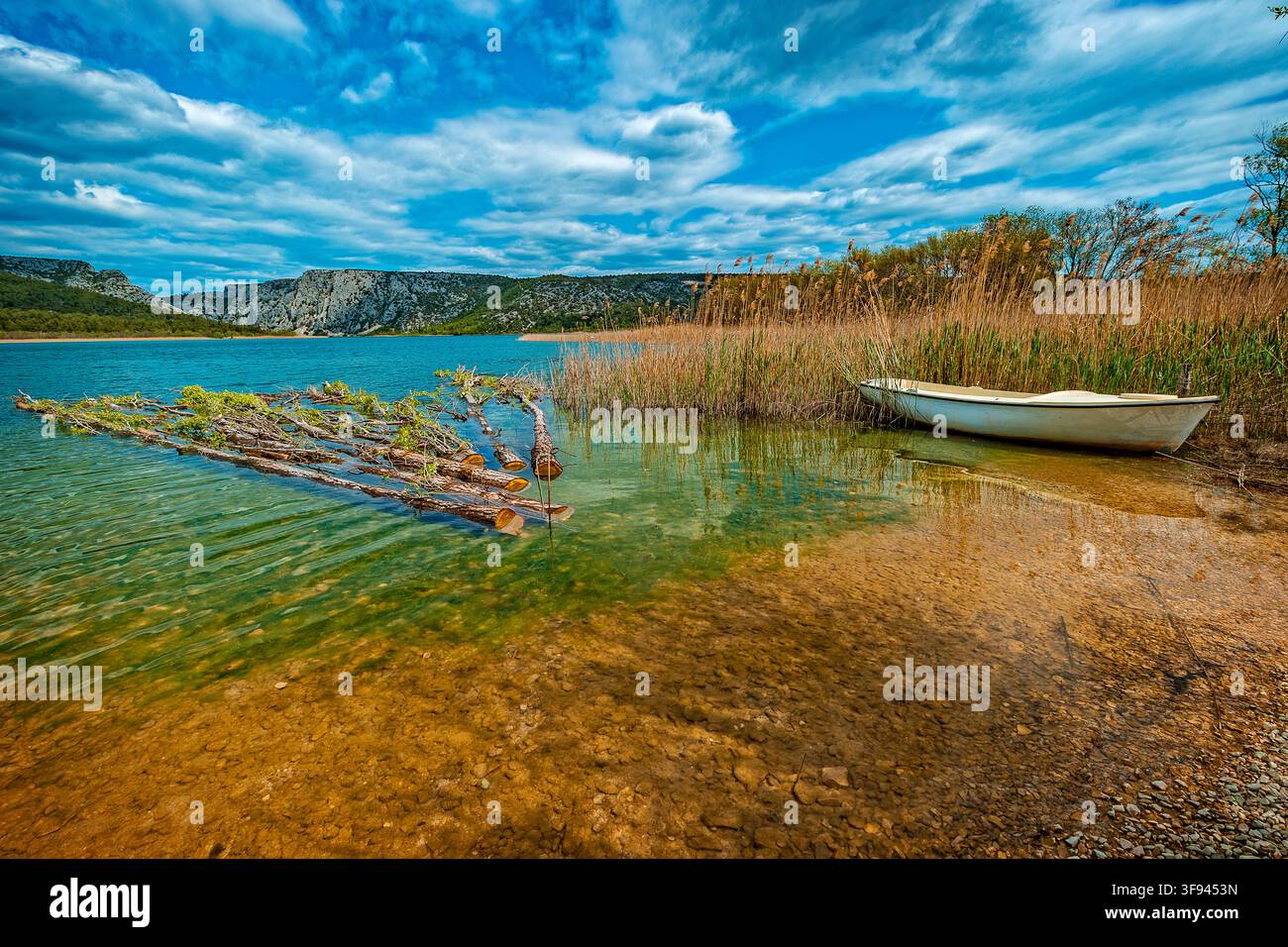 Dalmazia Croazia Parco nazionale di Krka - lago di Visovac Foto Stock