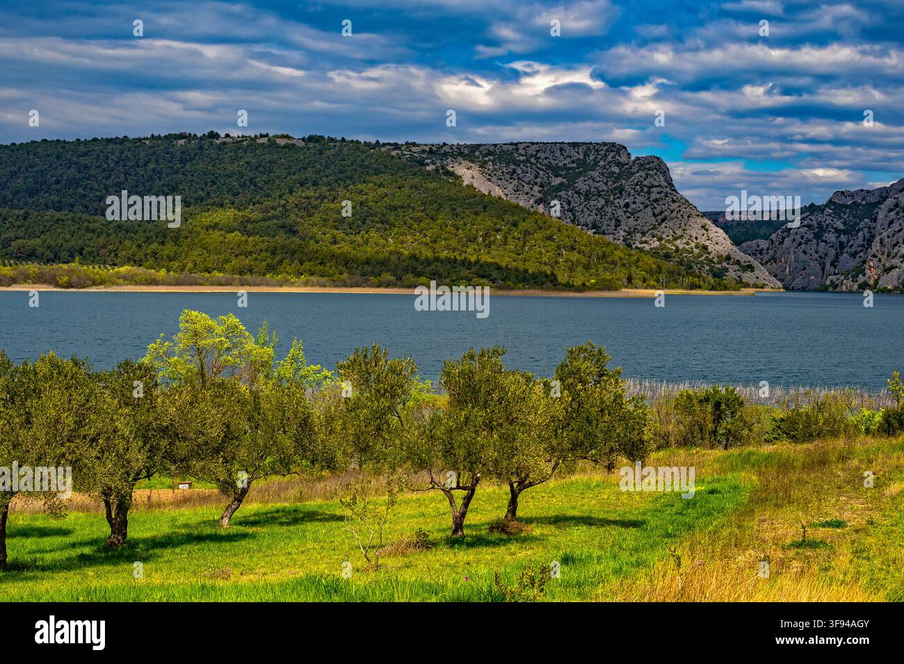 Dalmazia Croazia Parco nazionale di Krka - lago di Visovac Foto Stock