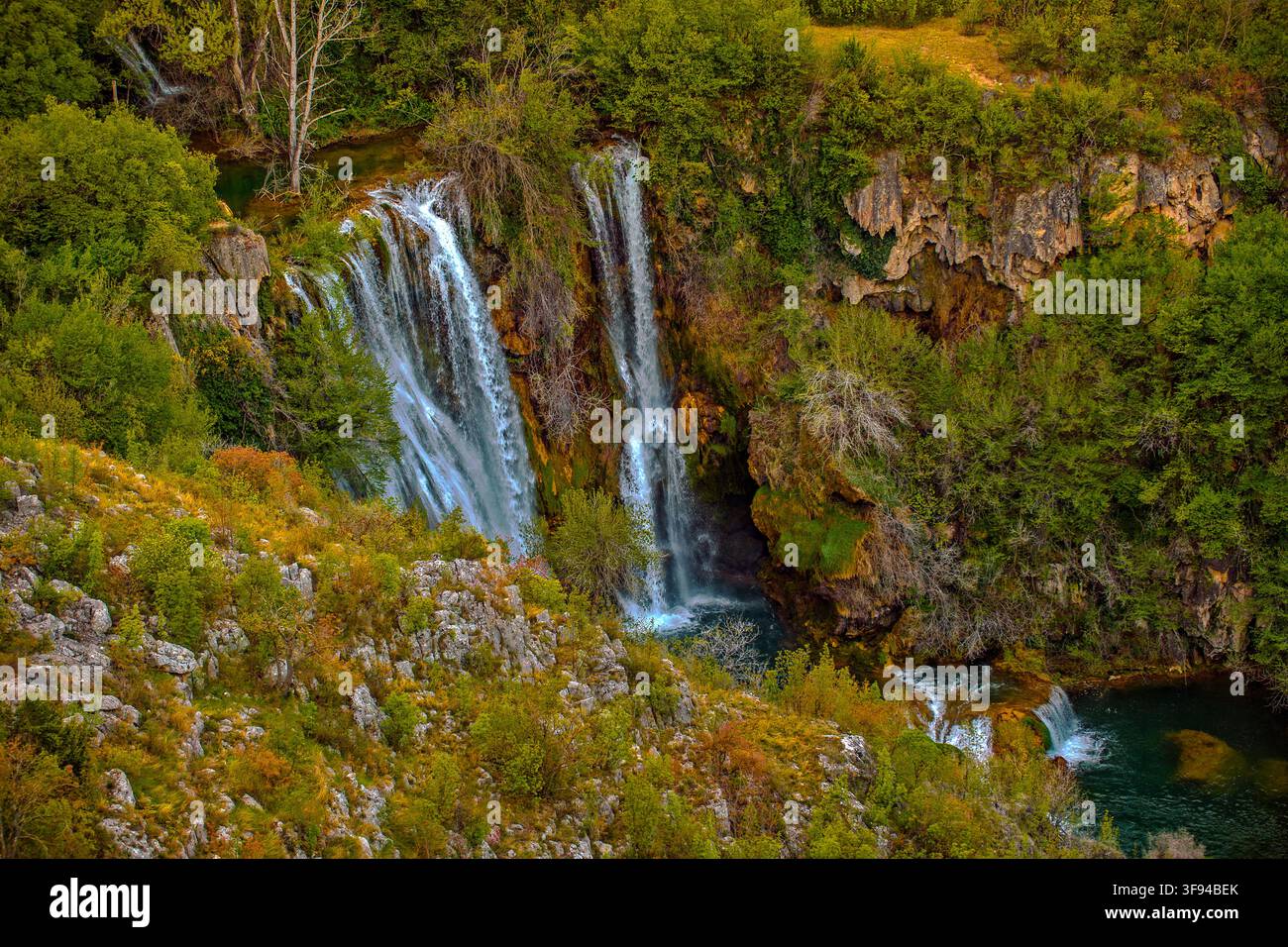 Dalmazia Croazia Parco nazionale di Krka - cascata Manojlovac Foto Stock