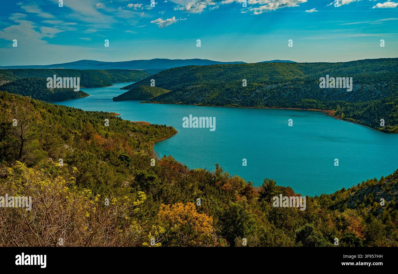 Dalmazia Croazia Parco nazionale di Krka - lago di Visovac Foto Stock