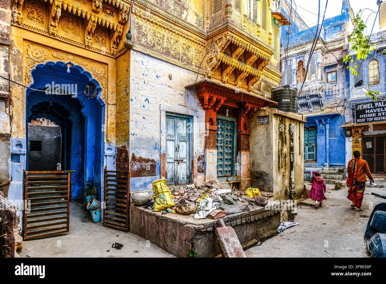 India Rajasthan Jodhpur Vicoli nella vecchia città Foto Stock
