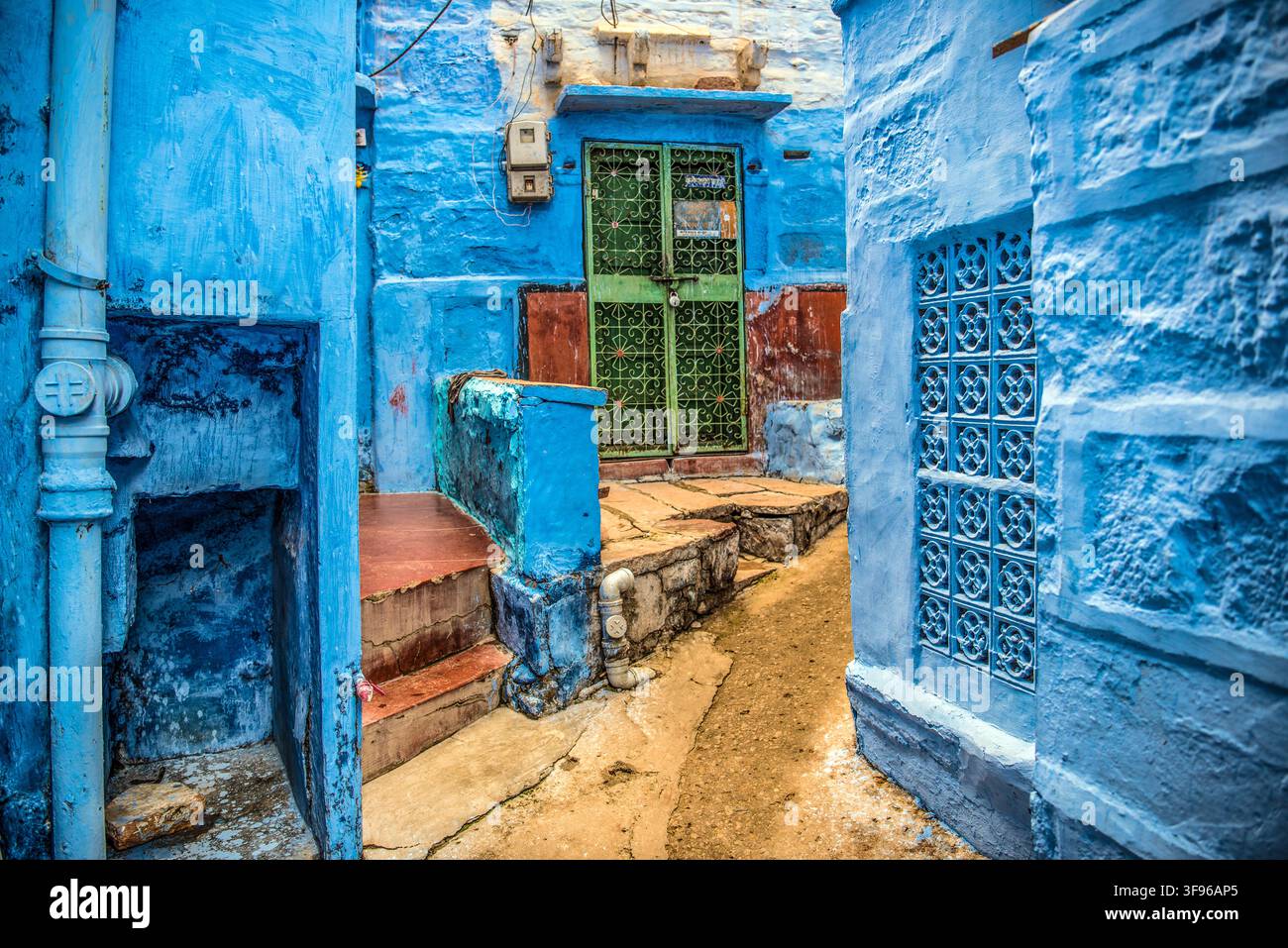 India Rajasthan Jodhpur Vicoli nella vecchia città Foto Stock