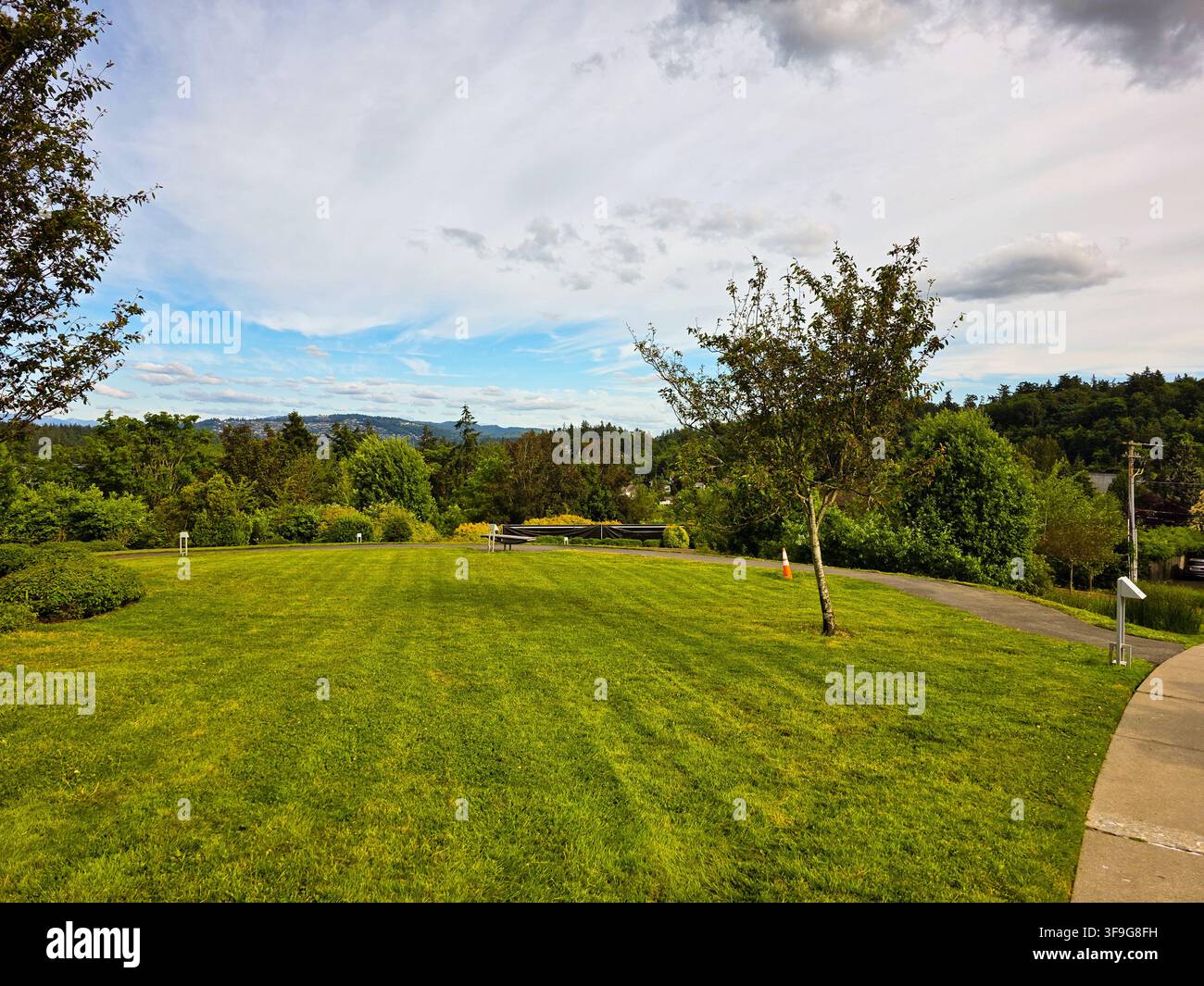 Paesaggio scenografico del Nordovest del Pacifico al Mercer Island Community and Event Center Foto Stock