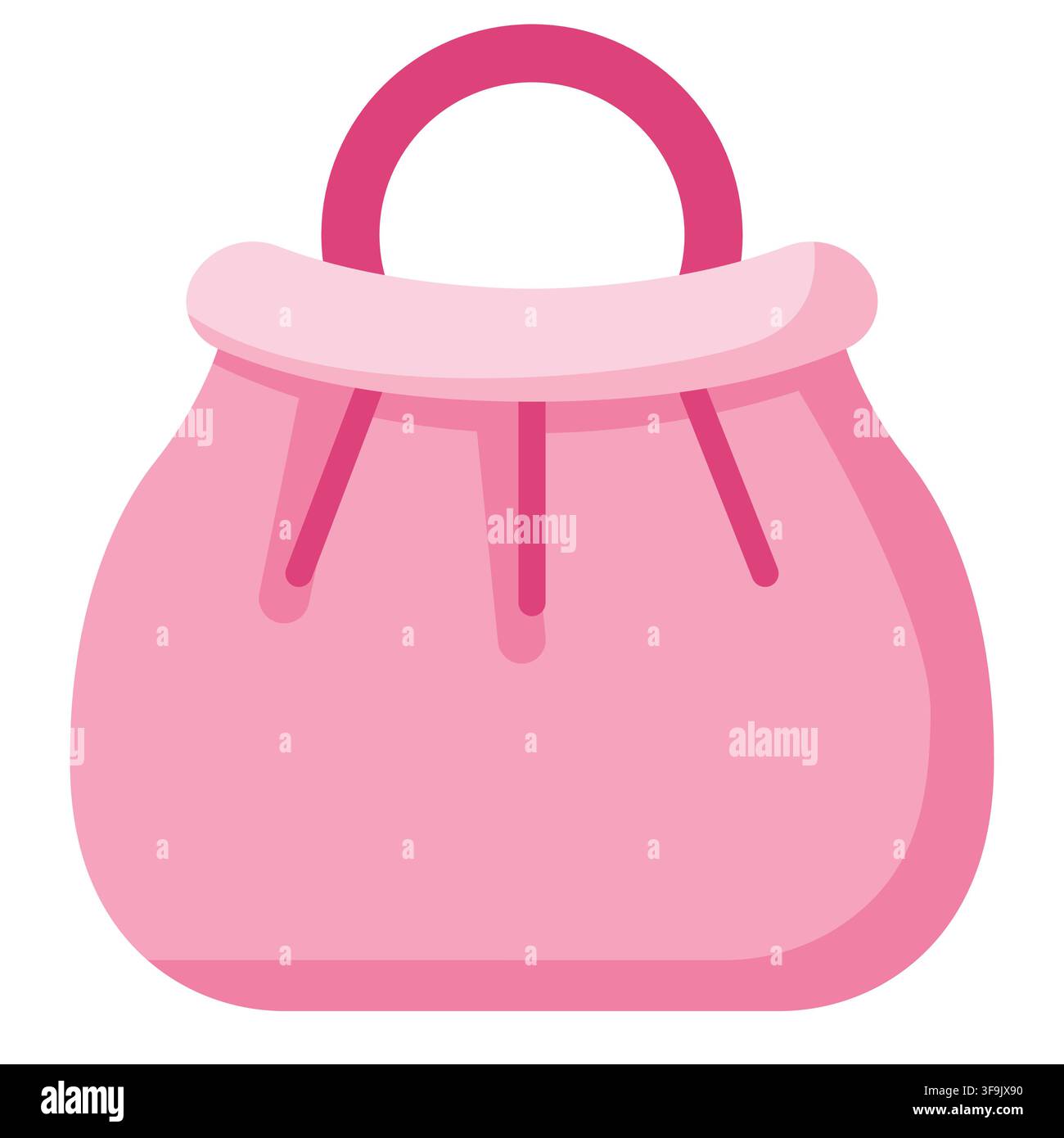 Illustrazione vettoriale di icona di accessorio borsa a borsetta rosa isolata su sfondo bianco Illustrazione Vettoriale