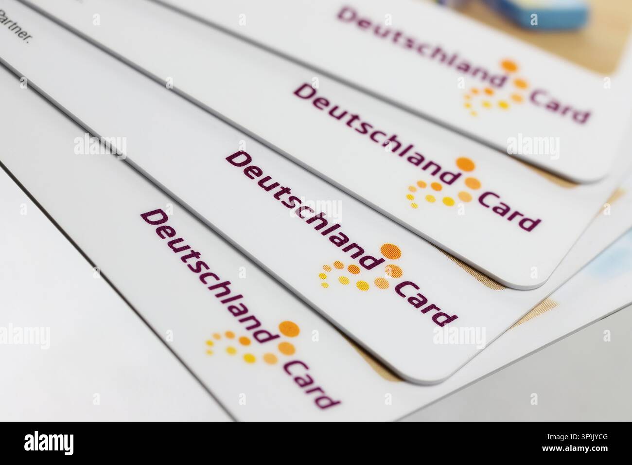 Fan delle carte fedeltà DeutschlandCard Foto Stock