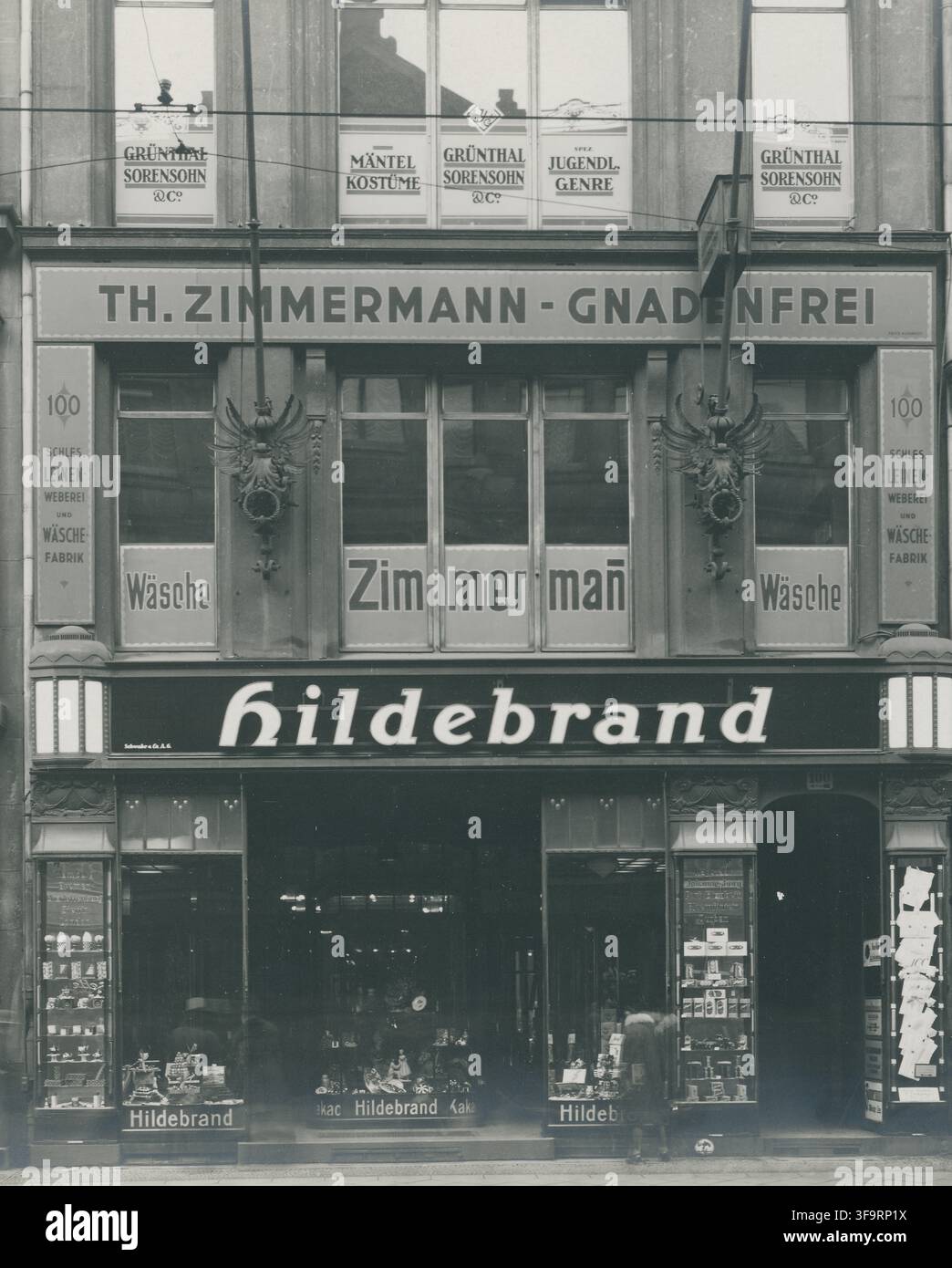 Berlino, Mitte, edificio commerciale, Leipziger Str. 100, costruito nel 1912, Hugo e Gertrud Sorensohn, Otto Gruenthal Schneider, abbigliamento femminile, ebreo Foto Stock