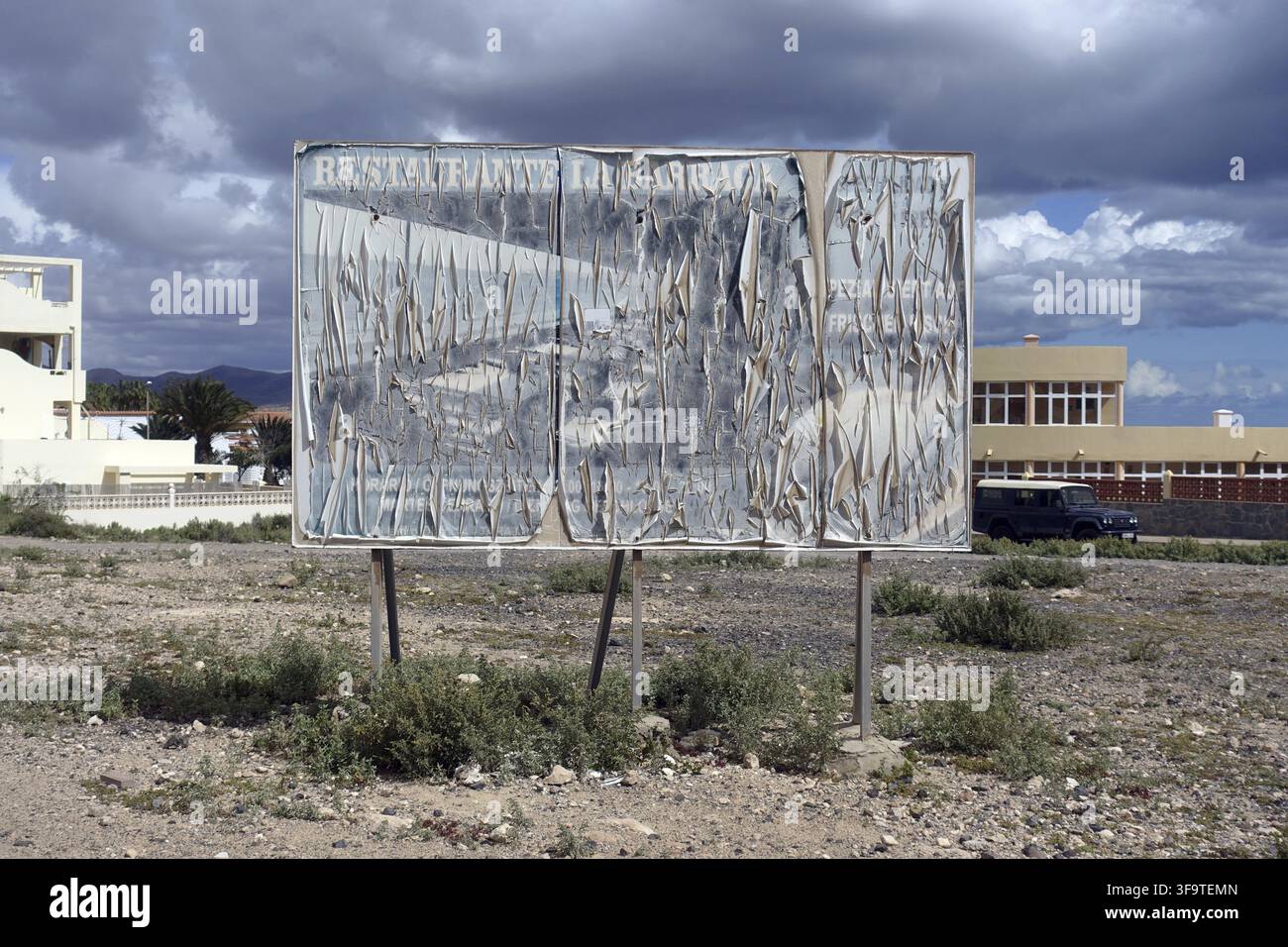 Cartellone pubblicitario a Costa Calama / Fuerteventura Foto Stock