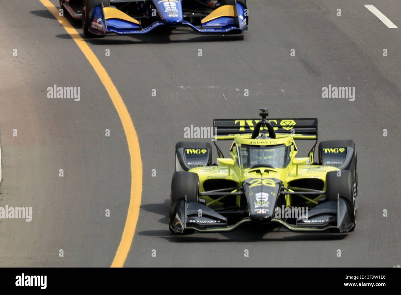 Markham, Canada. 16 agosto 2026. Will Power della squadra Andretti Global guida durante la gara NTT IndyCar Series Ontario Honda Dealers Indy a Markham, nell'Ontario, Canada, il 16 agosto 2026. Credit: Yang Shu/Xinhua/Alamy Live News Foto Stock