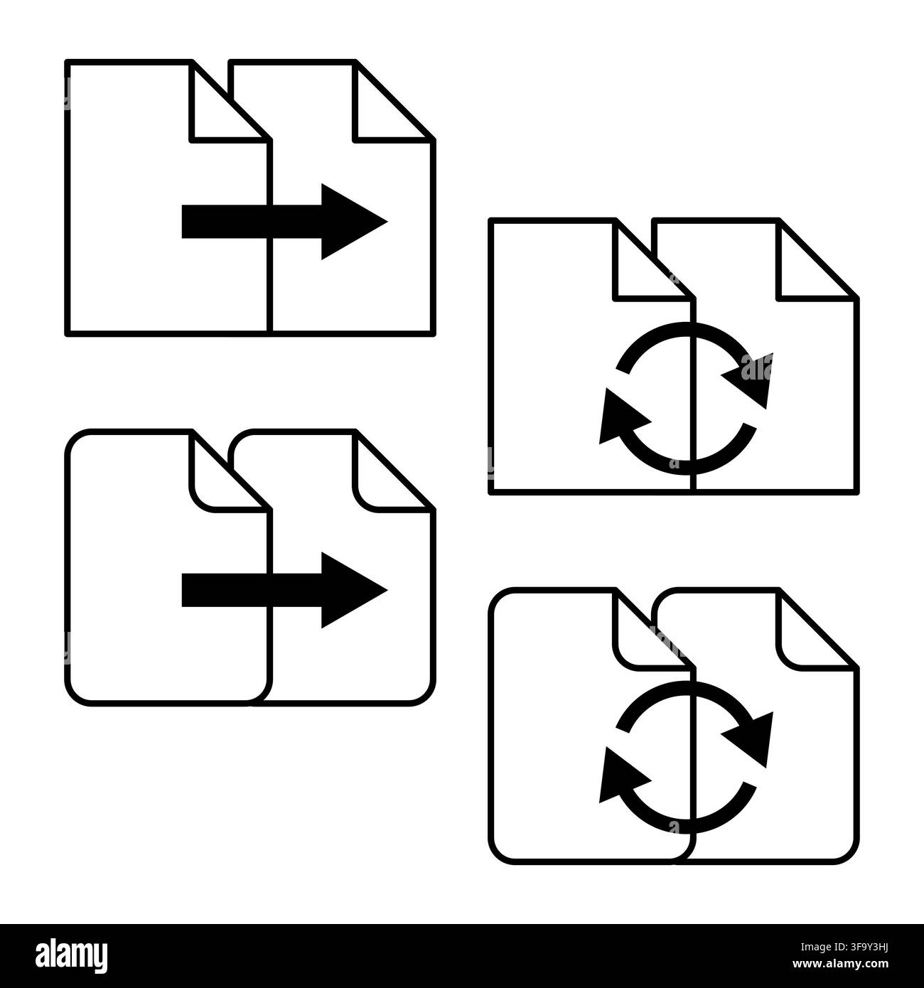 Cartella di file documento copia sincronizzata aggiornamento freccia eps 10 Illustrazione Vettoriale