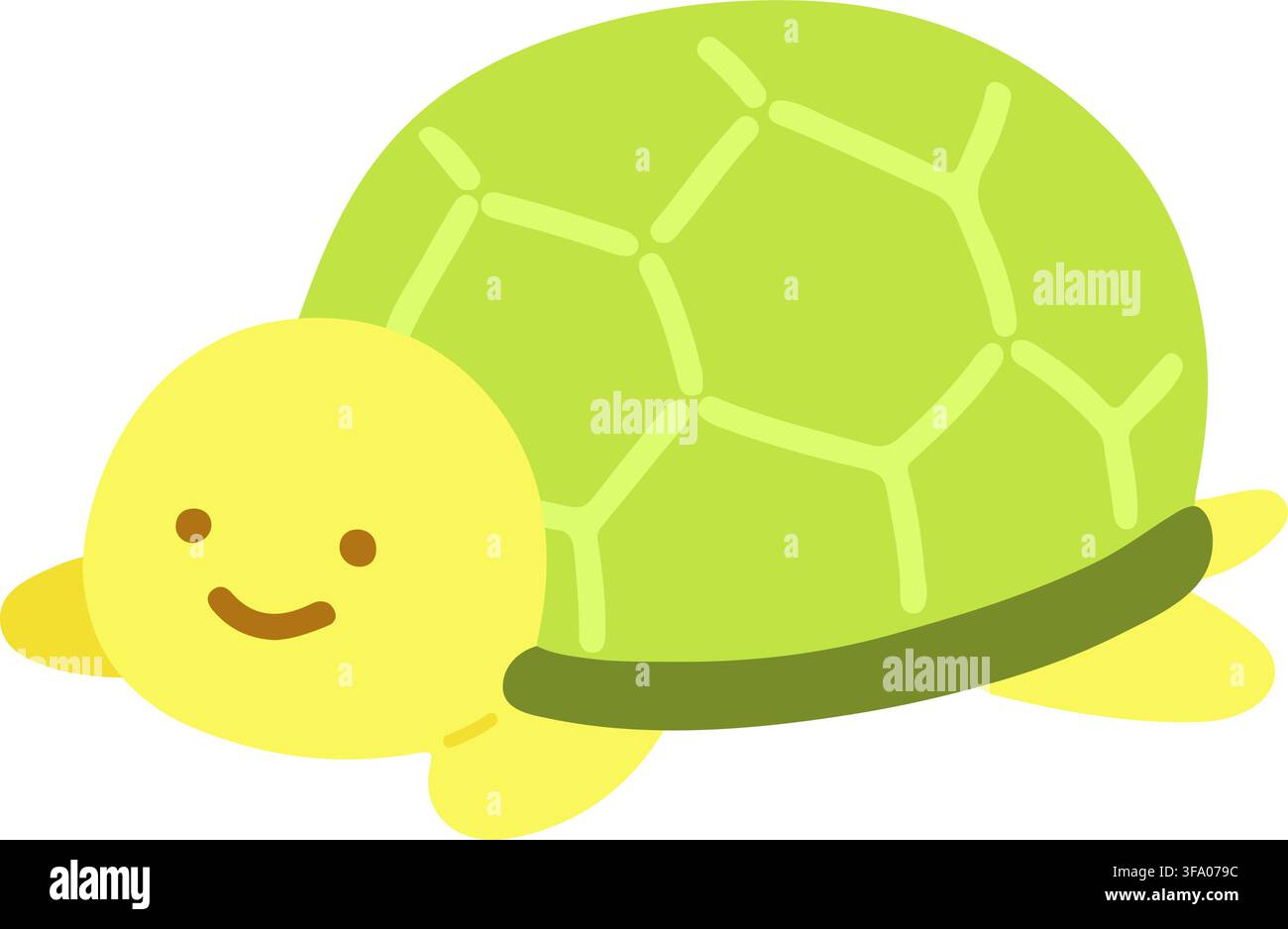 Tartaruga verde semplice e piatta colorata Illustrazione Vettoriale