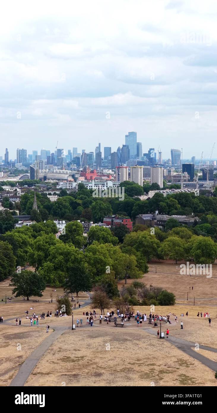 Primrose Hill Siccità Skyline di Londra Veduta aerea Foto Stock