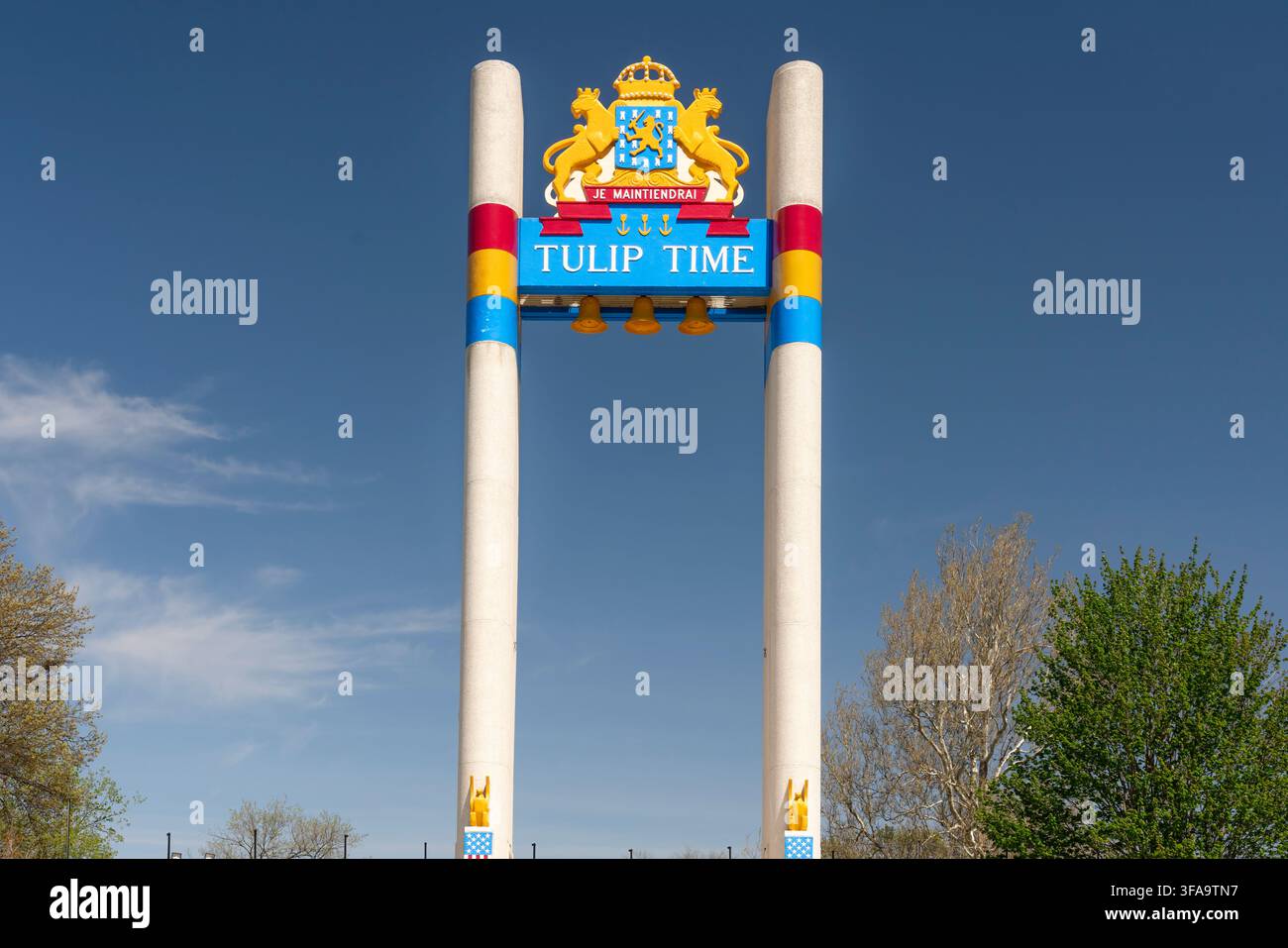 Monumento Tulip Time nel parco centrale di Pella, Iowa, USA. Foto Stock