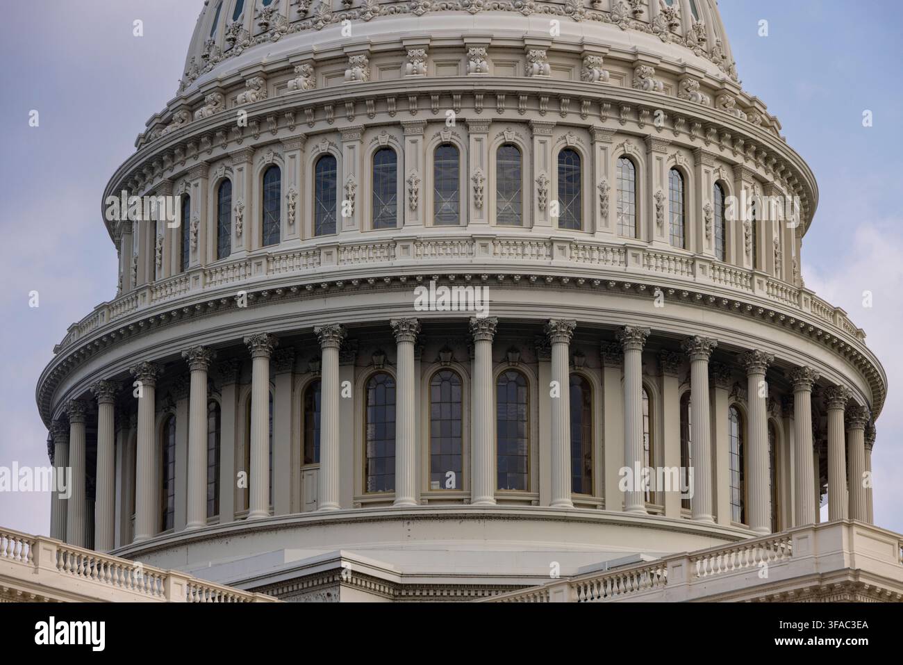 dettaglio della cupola in ghisa, Il Campidoglio degli Stati Uniti, Washington DC, USA Foto Stock