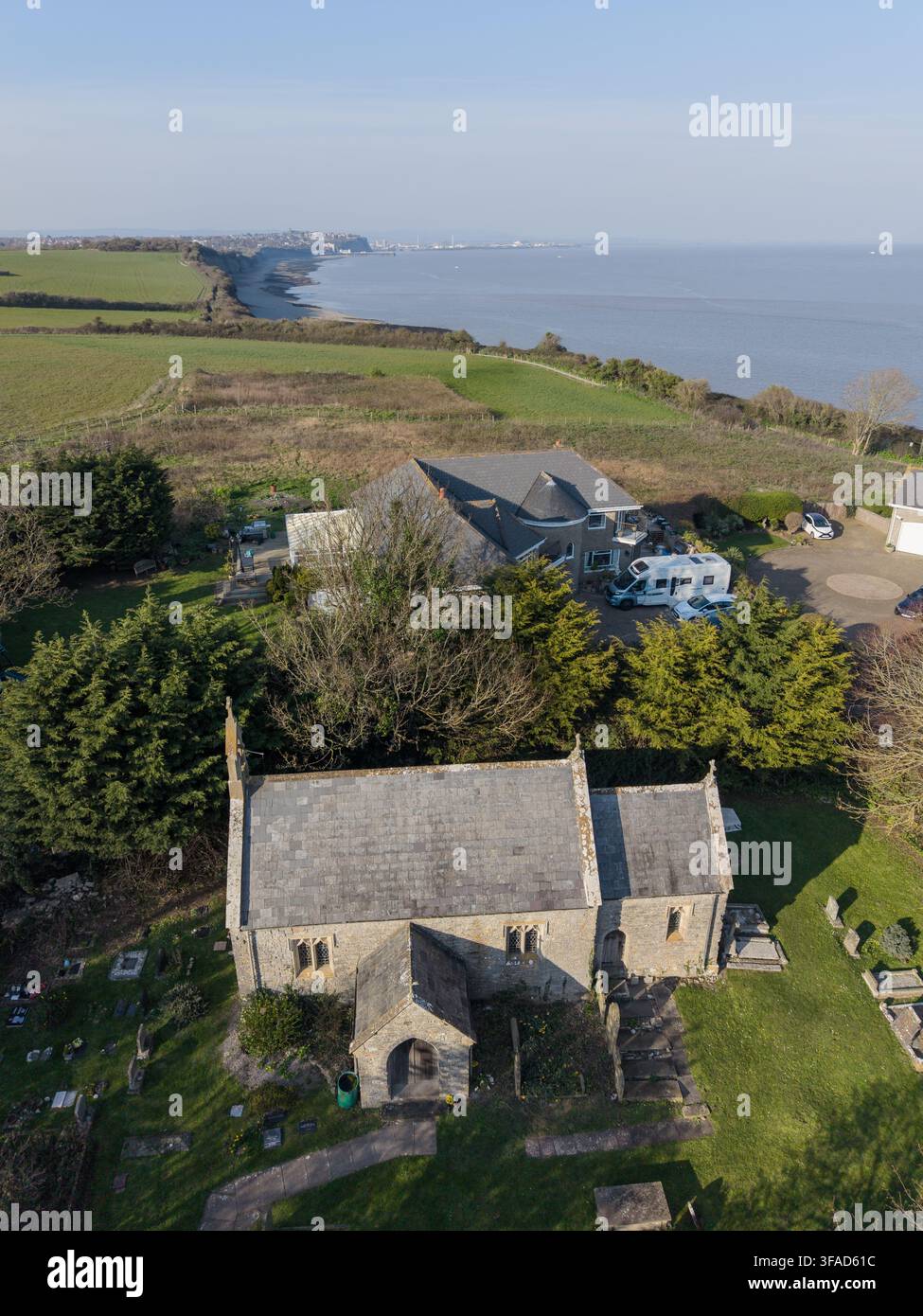 Chiesa di San Lorenzo Fort Road Lavernock Penarth Foto Stock