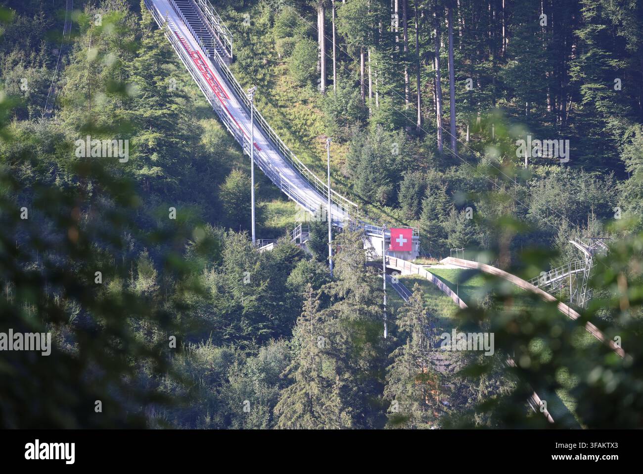 Trampolino di salto con gli sci Groß-Titlis Engelberg Foto Stock
