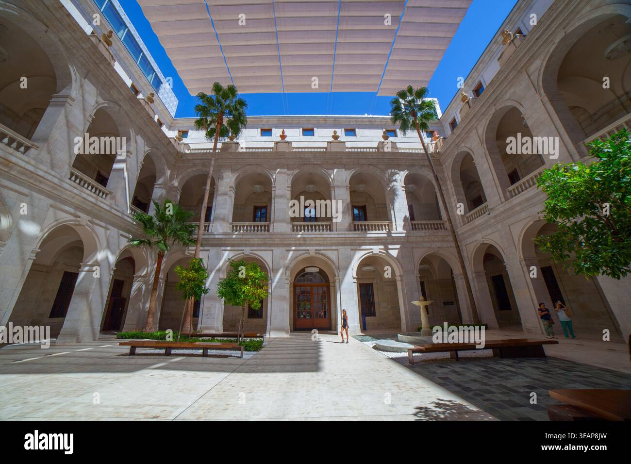 Cortile centrale del Palacio de la Aduana, Malaga, Spagna Foto Stock