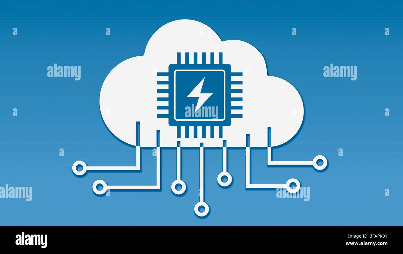 Cloud computing e intelligenza artificiale Foto Stock