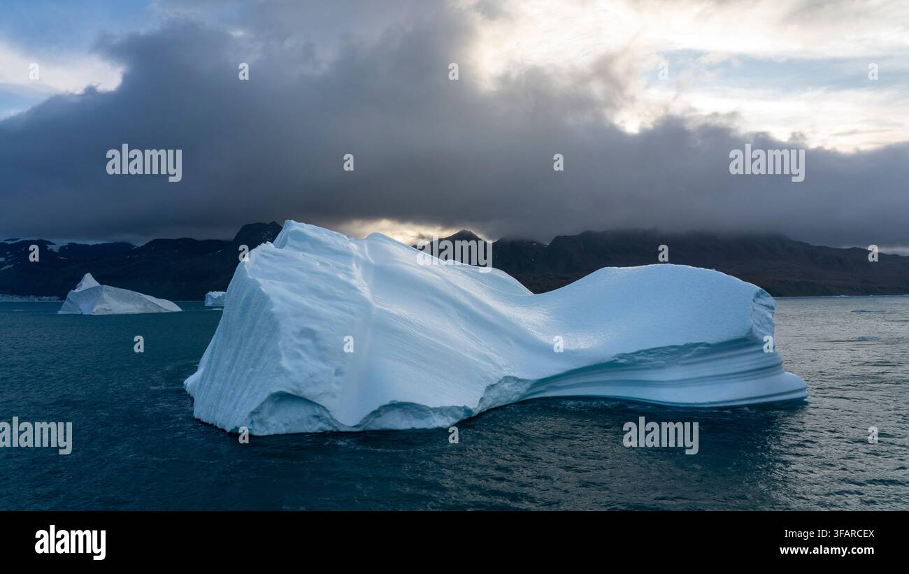 Iceberg alla deriva a King Edward Cove, Cumberland East Bay, Georgia del Sud Foto Stock