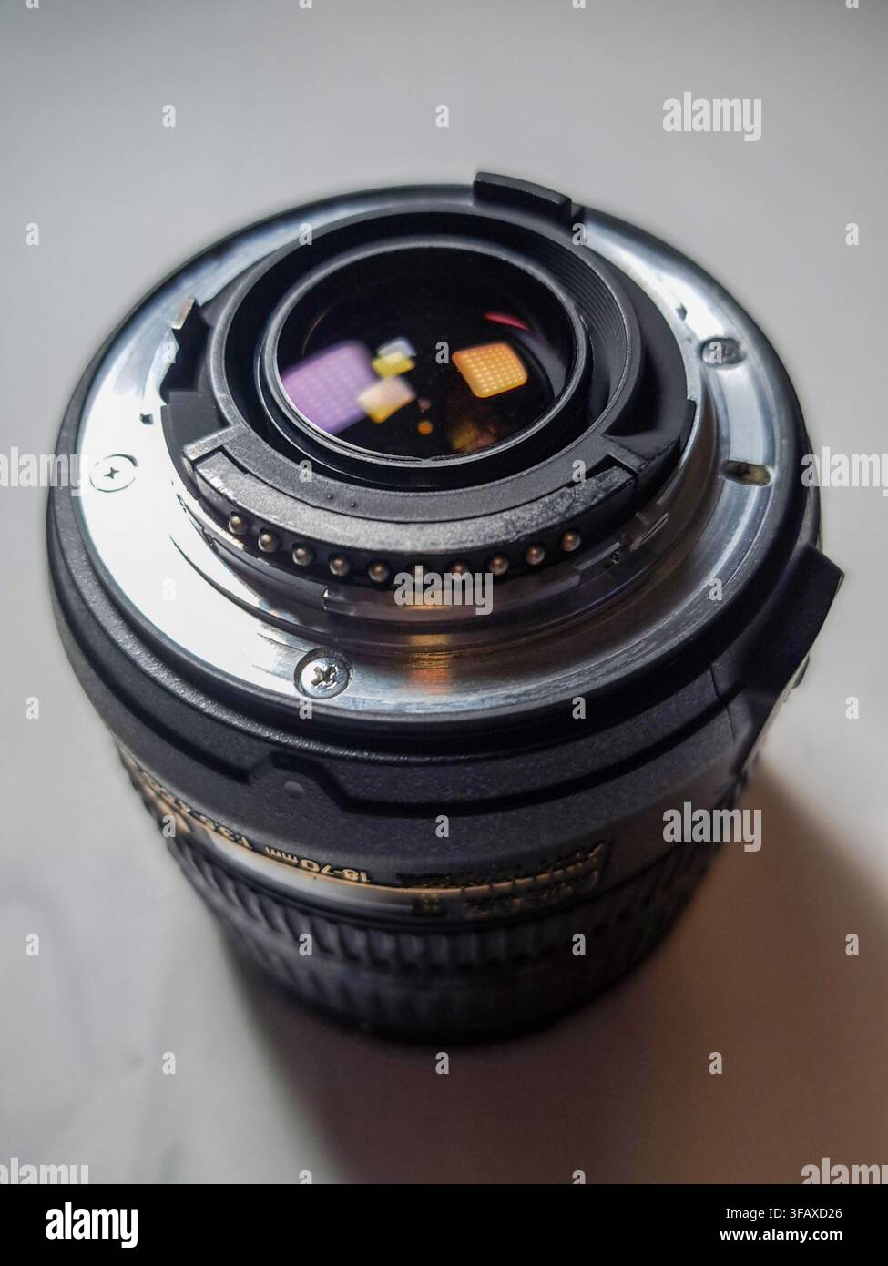 Il supporto per fotocamera di un attacco obiettivo DSLR Foto Stock