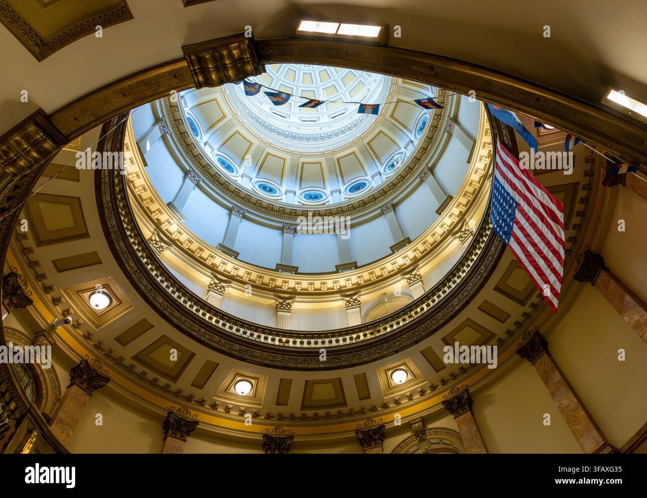 Denver, Colorado – 1 agosto 2026: Vista interna del Colorado State Capitol a Denver. Celebrazione del 150° anniversario del Colorado Foto Stock