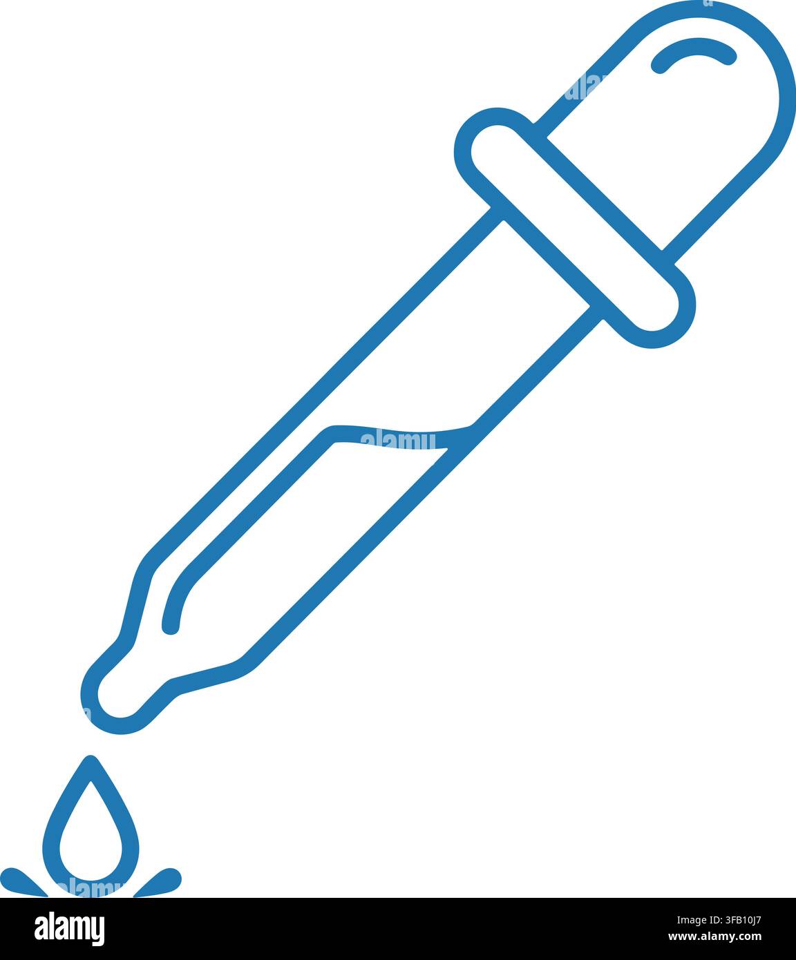Icona a goccia con stile line art a goccia di liquido isolata su sfondo a quadri per applicazioni mediche di laboratorio. Illustrazione Vettoriale