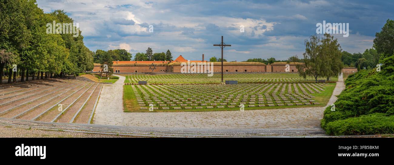 Cimitero nazionale di Terezín, sito commemorativo dell’Olocausto ebraico nella Repubblica Ceca Foto Stock