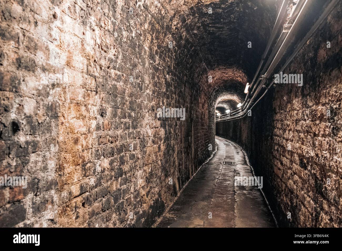 Tunnel sotterranei storici della cantina Fontanafredda Barolo Piemonte Foto Stock